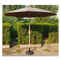 Parasol taupe met voet 3mtr